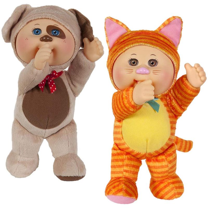 Jazwares Cabbage Patch Kids Cuties Collection, Parker Puppy and Kallie Kitty - 9", Set of 2
