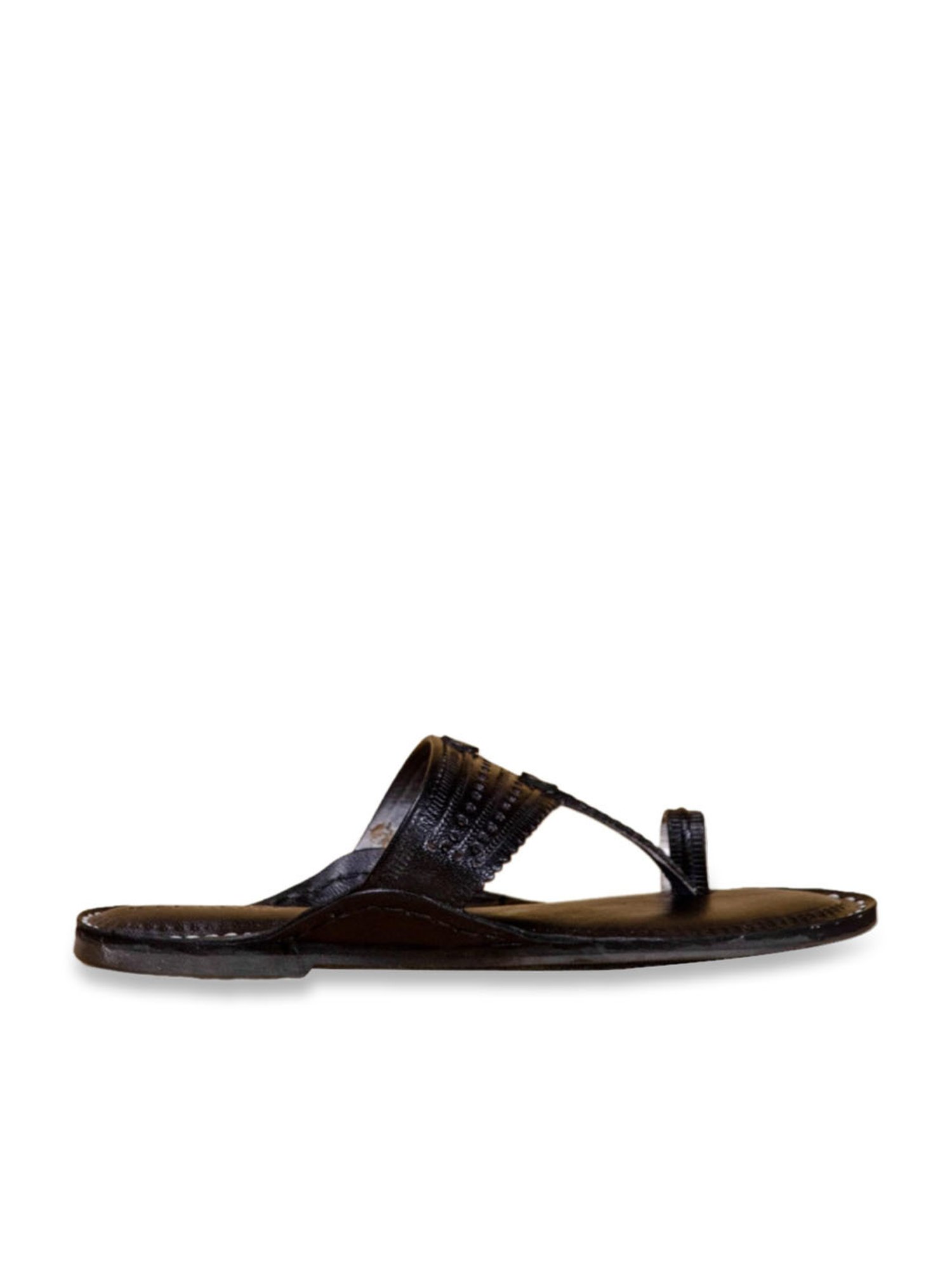 Kalapuri Women's Black Kolhapuri Sandals