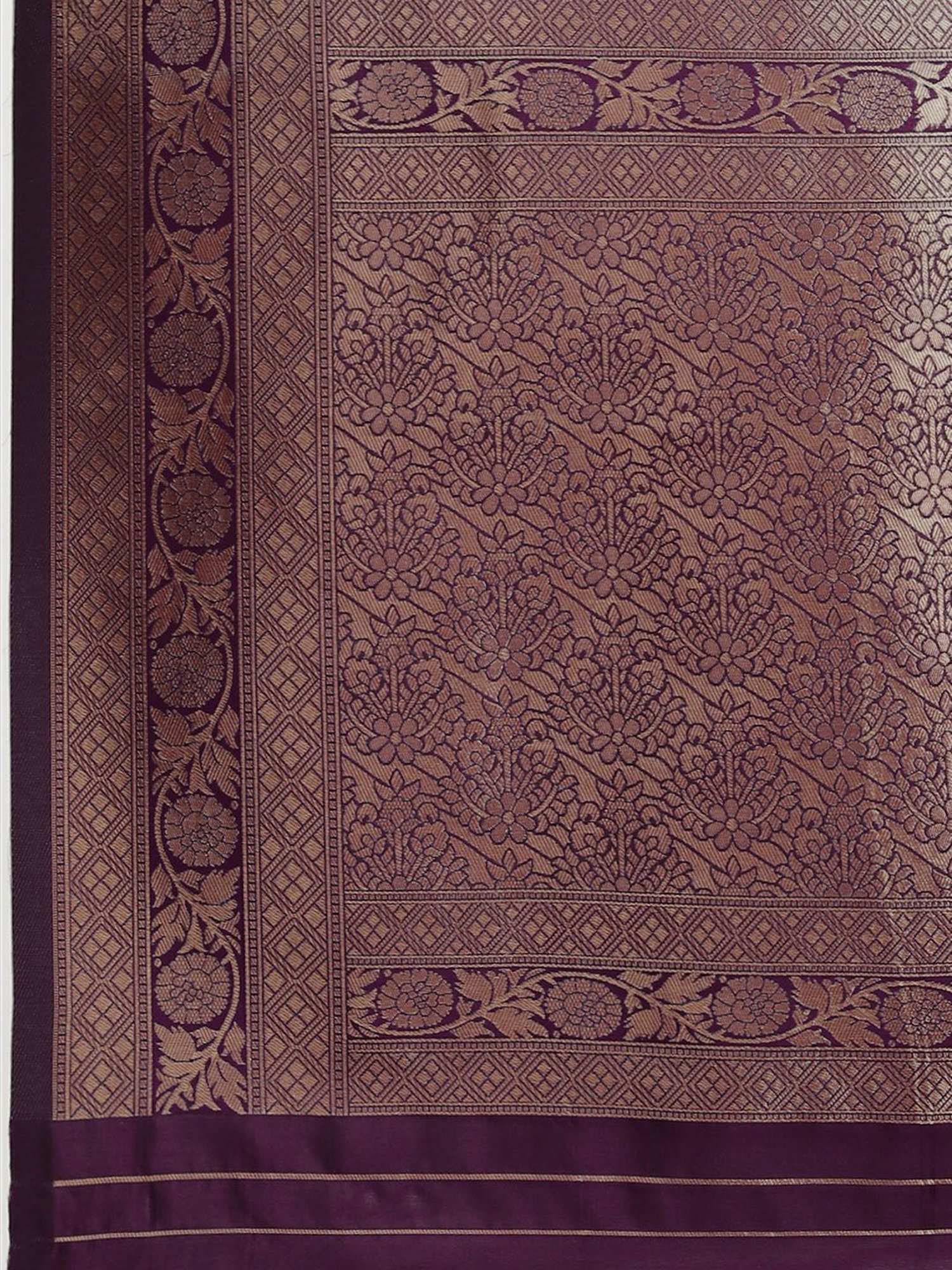 KSUT Purple Silk Woven Saree With Unstitched Blouse