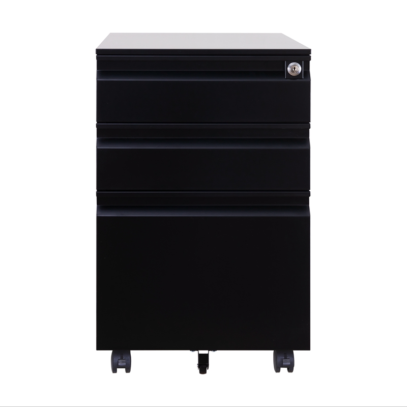 3 Drawer Mobile File Cabinet with Lock, Metal Filing Cabinet Legal/Letter Size, Fully Assembled Except Wheels