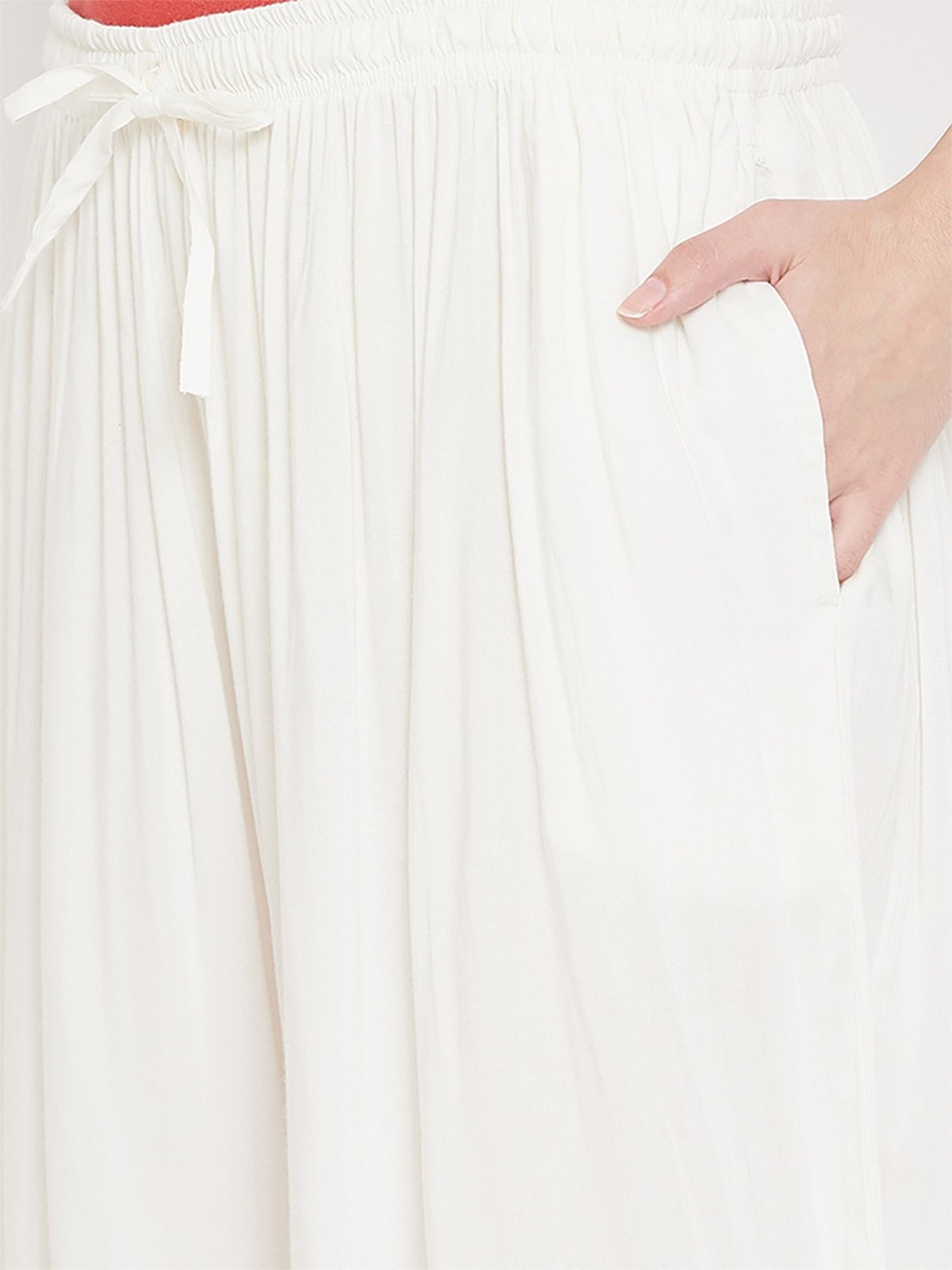 Castle Off-White Regular Fit Palazzos