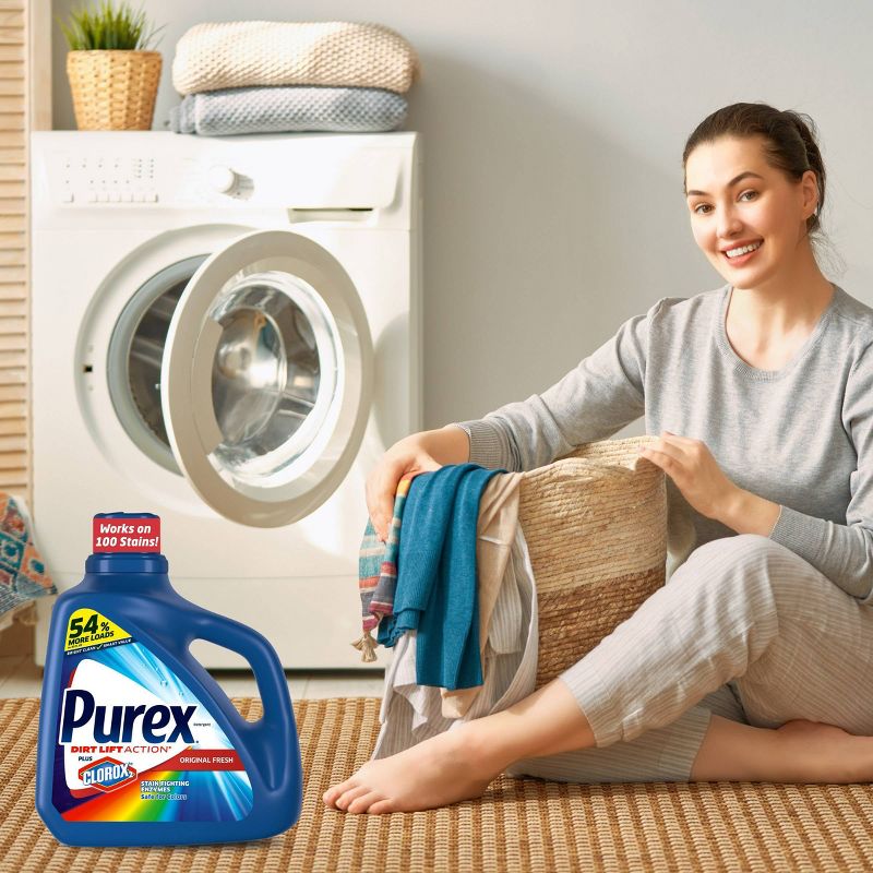 Purex Original Fresh Scent Plus Clorox2 Stain Fighting Enzymes HE Liquid Laundry Detergent - 128 fl oz