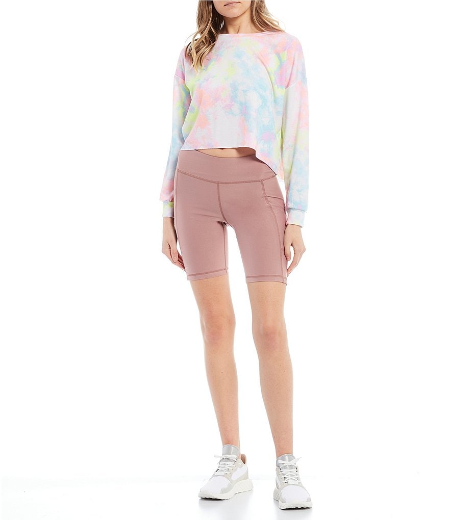 Honey & Sparkle Tie-Dye Long-Sleeve Cropped Top