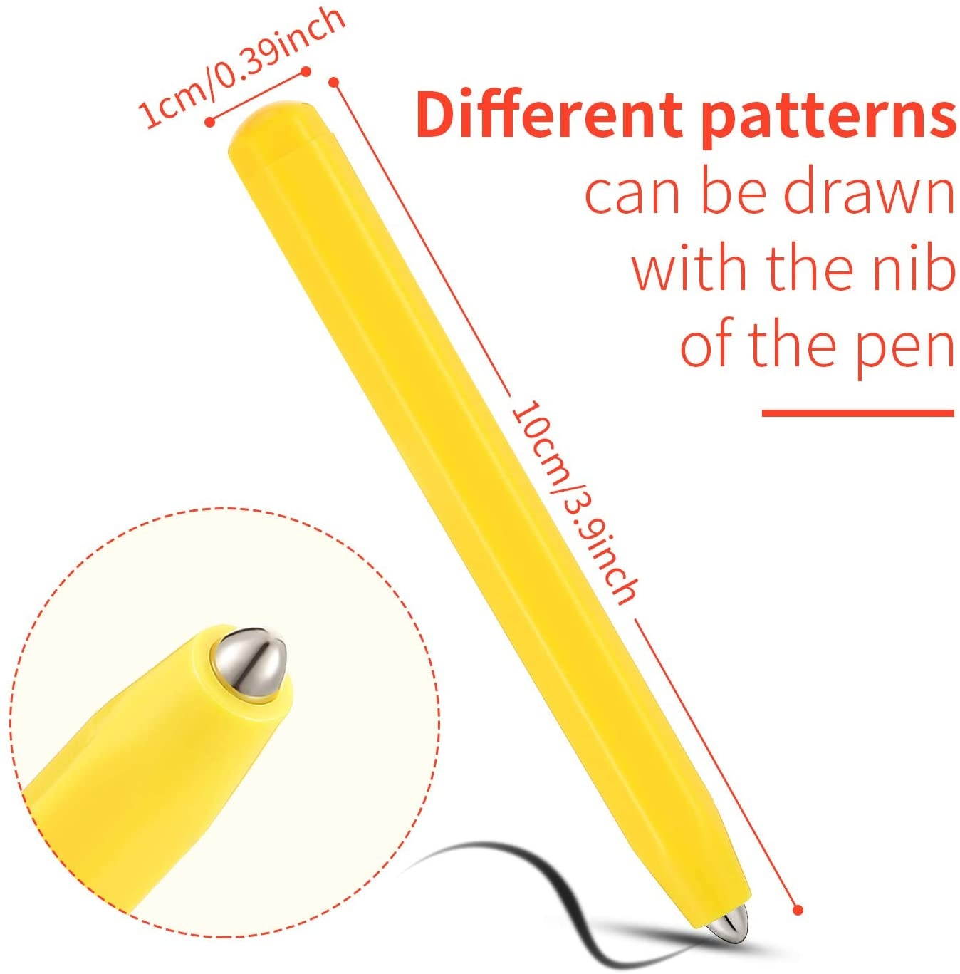 3 Pieces Replacement Stylus Magnetic Drawing Pen Magnet Replacement Pens for Magnetic Drawing Board Magnapad A to Z and Numbers 0 to 9 Yellow