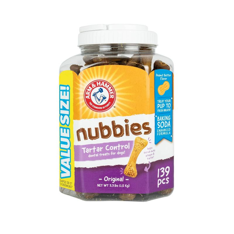 Arm & Hammer Tartar Control Peanut Butter Flavor Dental Dog Treats - 139ct