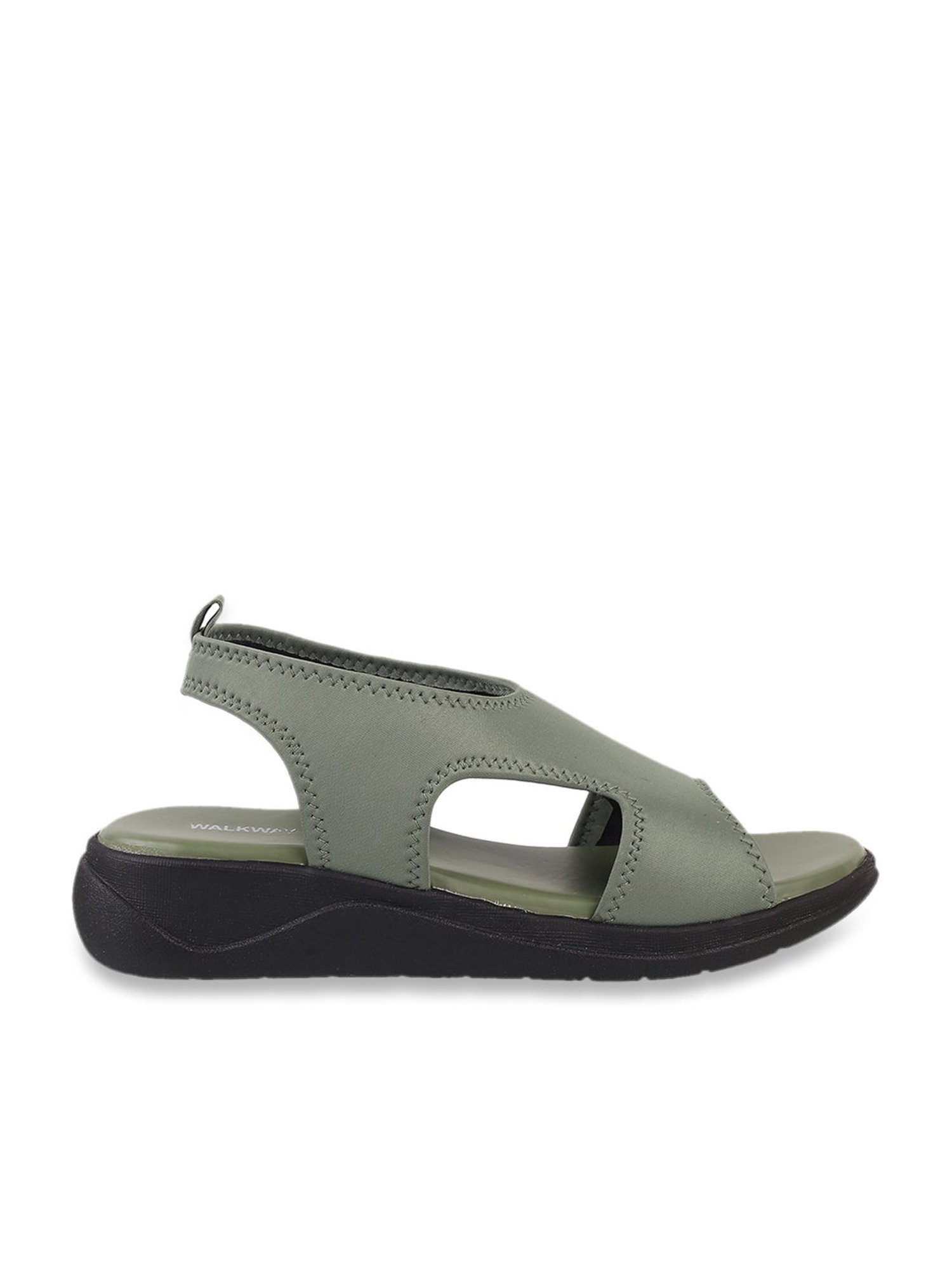 Walkway Women's Green Back Strap Wedges