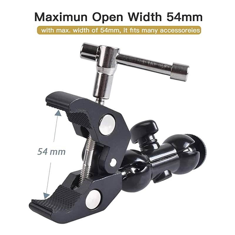 Camera Mount Clamp Stand with Double Ballhead and Crab Clamp, for LCD Filed Monitor, DJI Ronin M Ronin MX