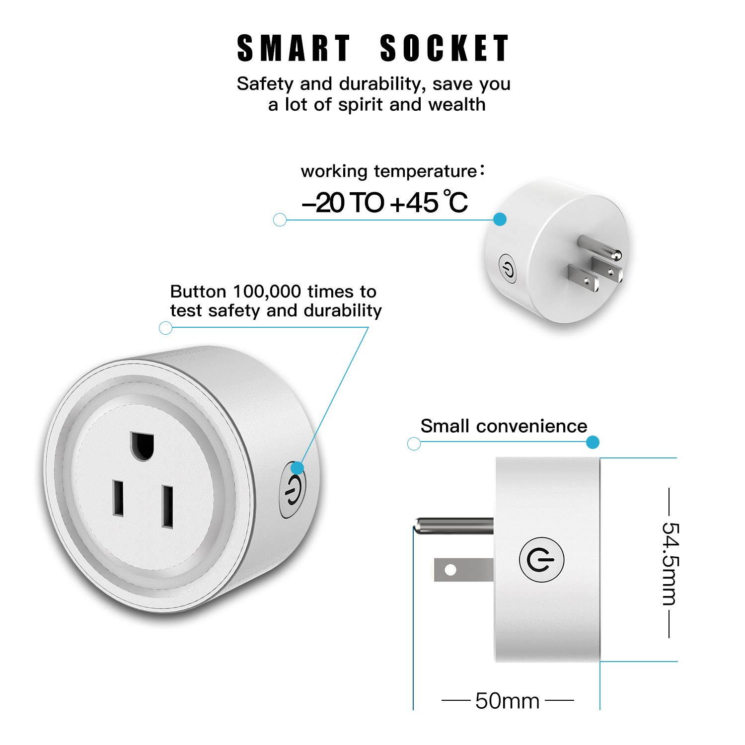 Smart Plug Compatible with Alexa Google Assistant Siri IFTTT, MagicLight WiFi App Control Timer Schedule Smart Outlet, No Hub Required, FCC Certified 1200W Smart WiFi Socket (4Pack)