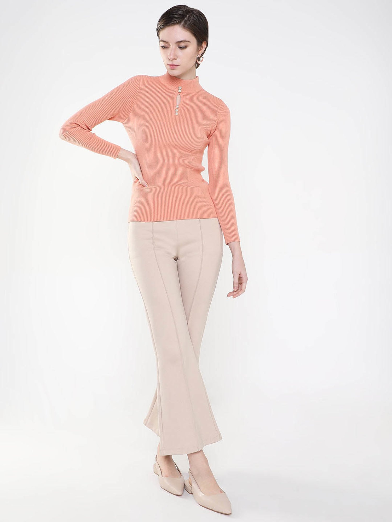 SHOWOFF Peach Regular Fit Top