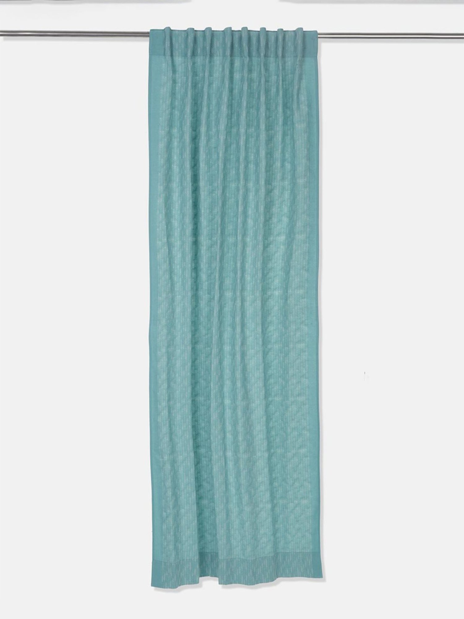 Fabindia Home Magnolia Woven Blue Cotton 9 ft Long Door Curtain