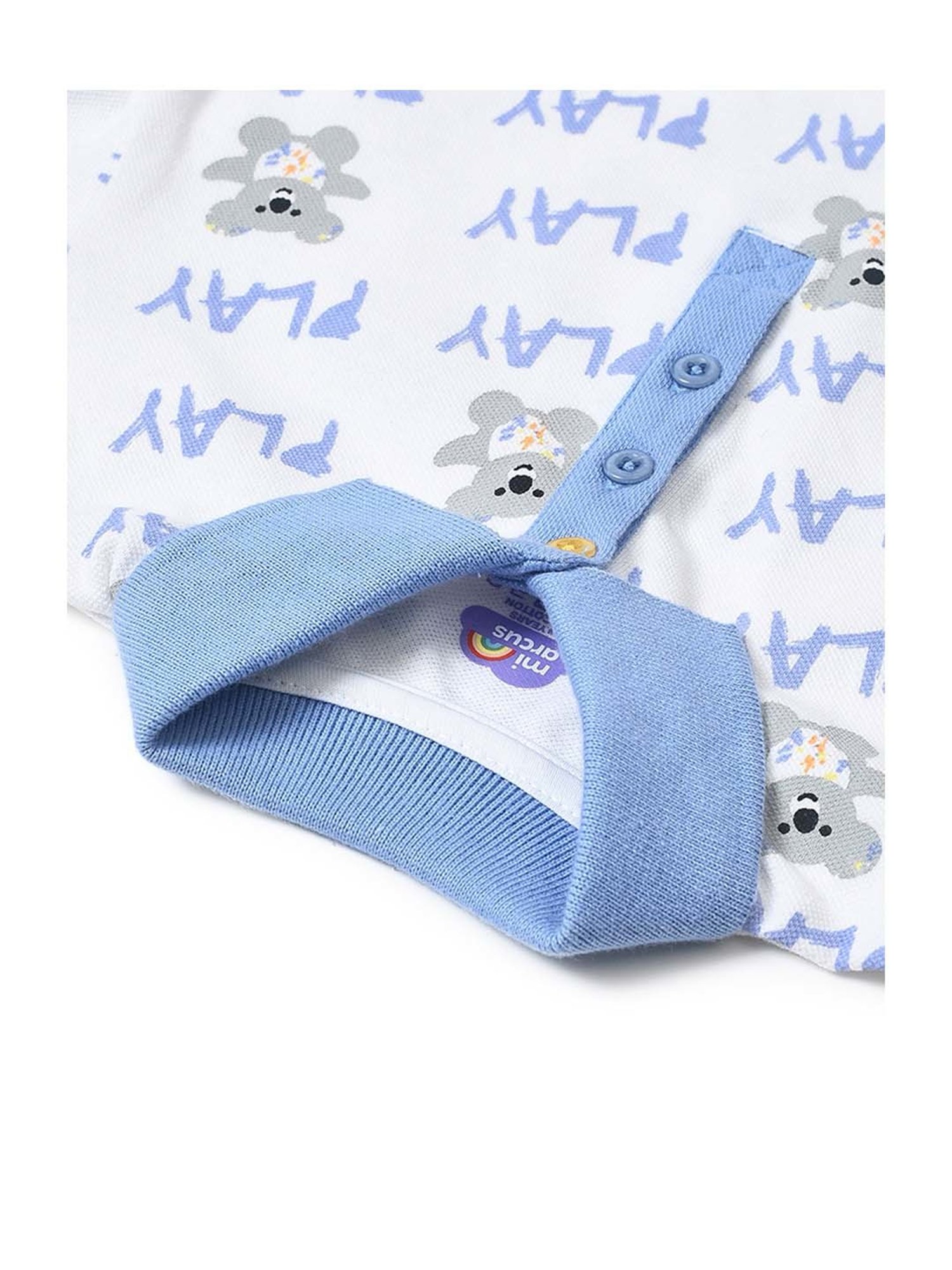 MiArcus Kids Blue Cotton Printed Polo T-Shirt