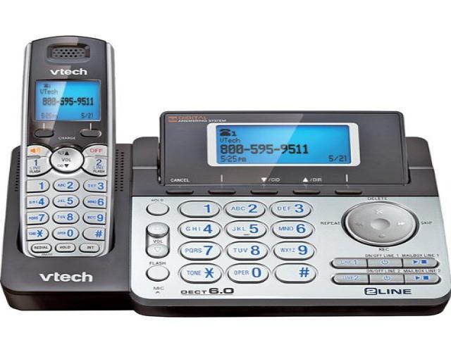 dect 6.0 cordless 2-line phone with caller id