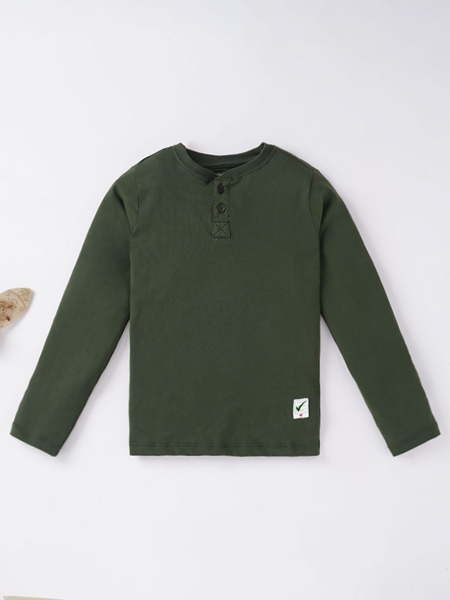 Ed-a-Mamma Kids Olive Solid  T-Shirt