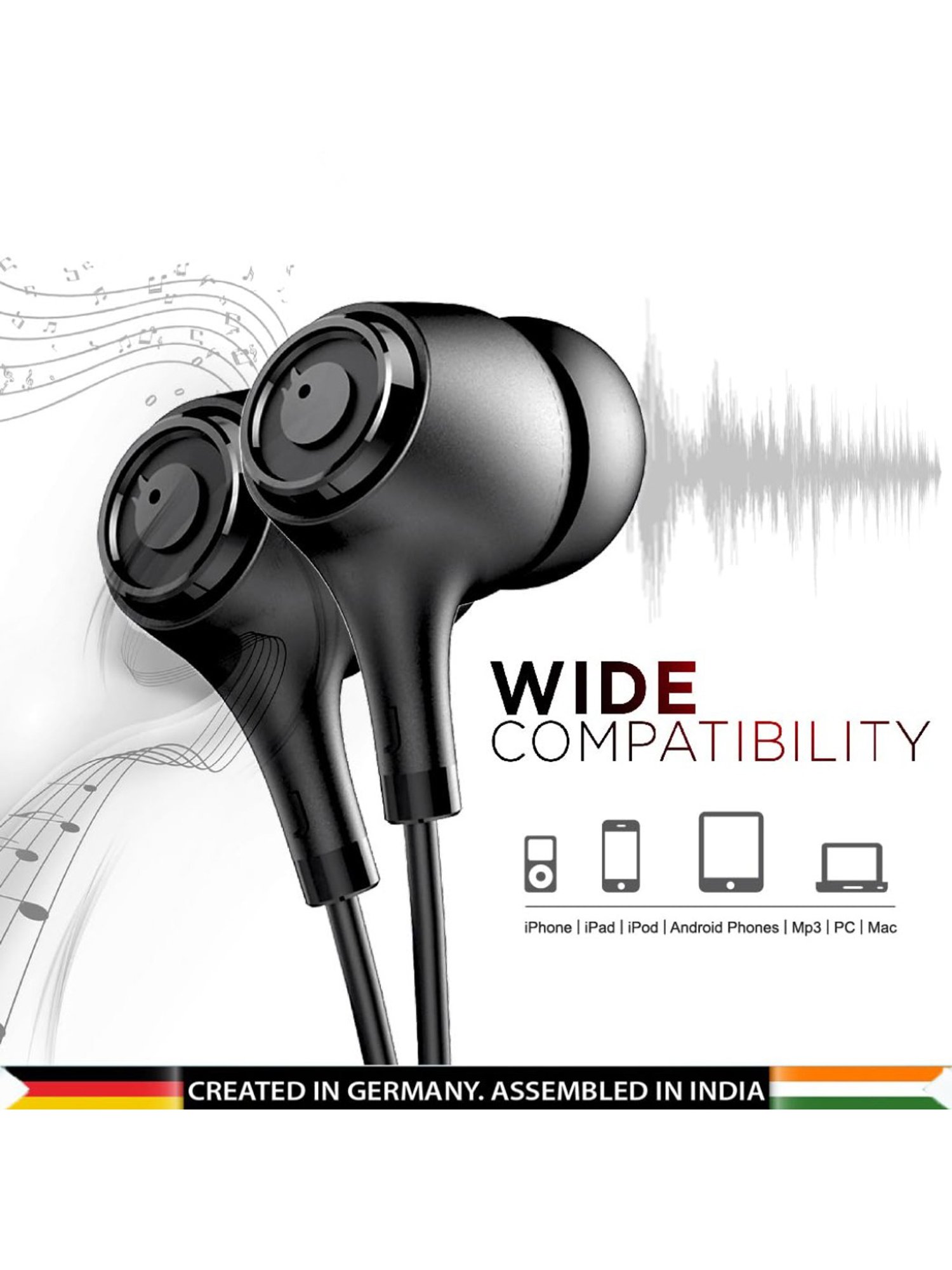 Blaupunkt EM01 in-Ear Type C Wired Earphone with Mic & Noise Isolation (Black)