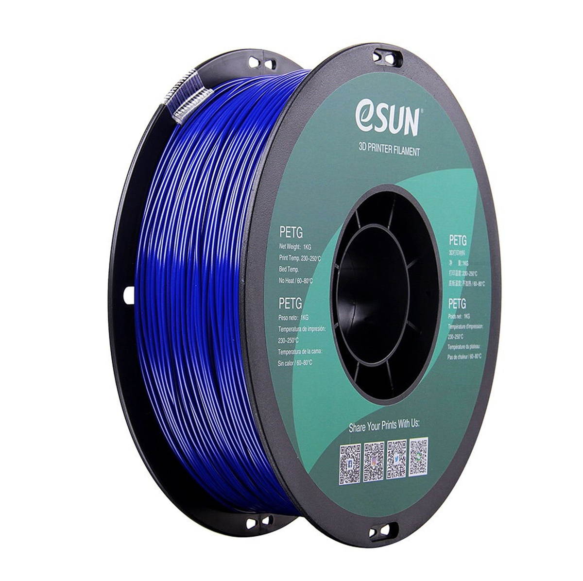 eSUN PETG 1.75mm 3D Printer Filament Printing Consumables Dimensional Accuracy: +/- 0.05mm 1kg(2.2lb) Spool Material Refills Solid Green