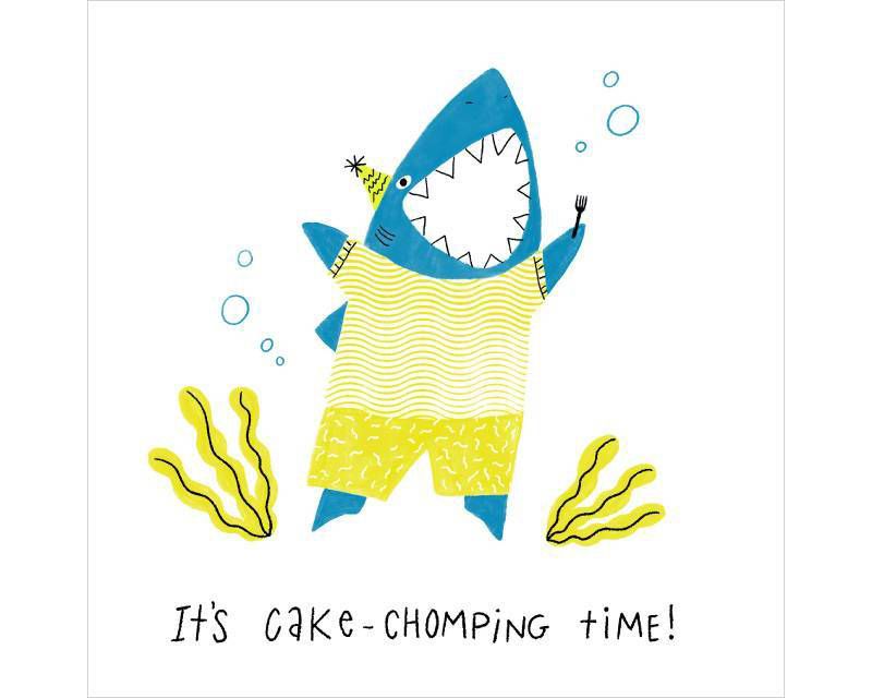 Cute Boy Shark Birthday Card