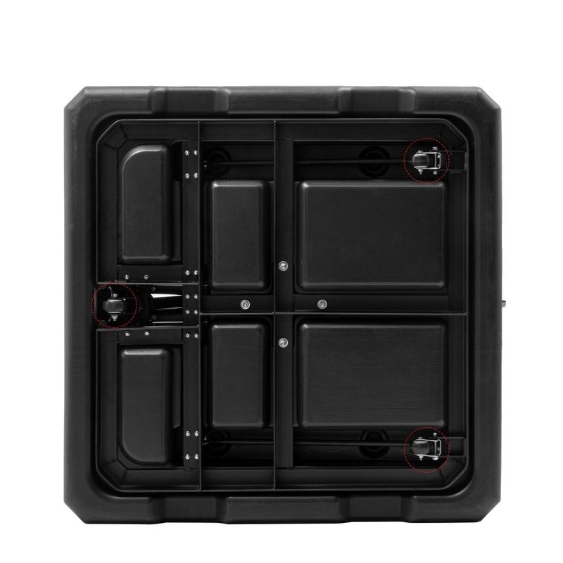 58.4lbs Patio Heavy Duty Fillable Cantilever Offset Umbrella Base Stand with Wheels and Drag Rod Black - Crestlive Products