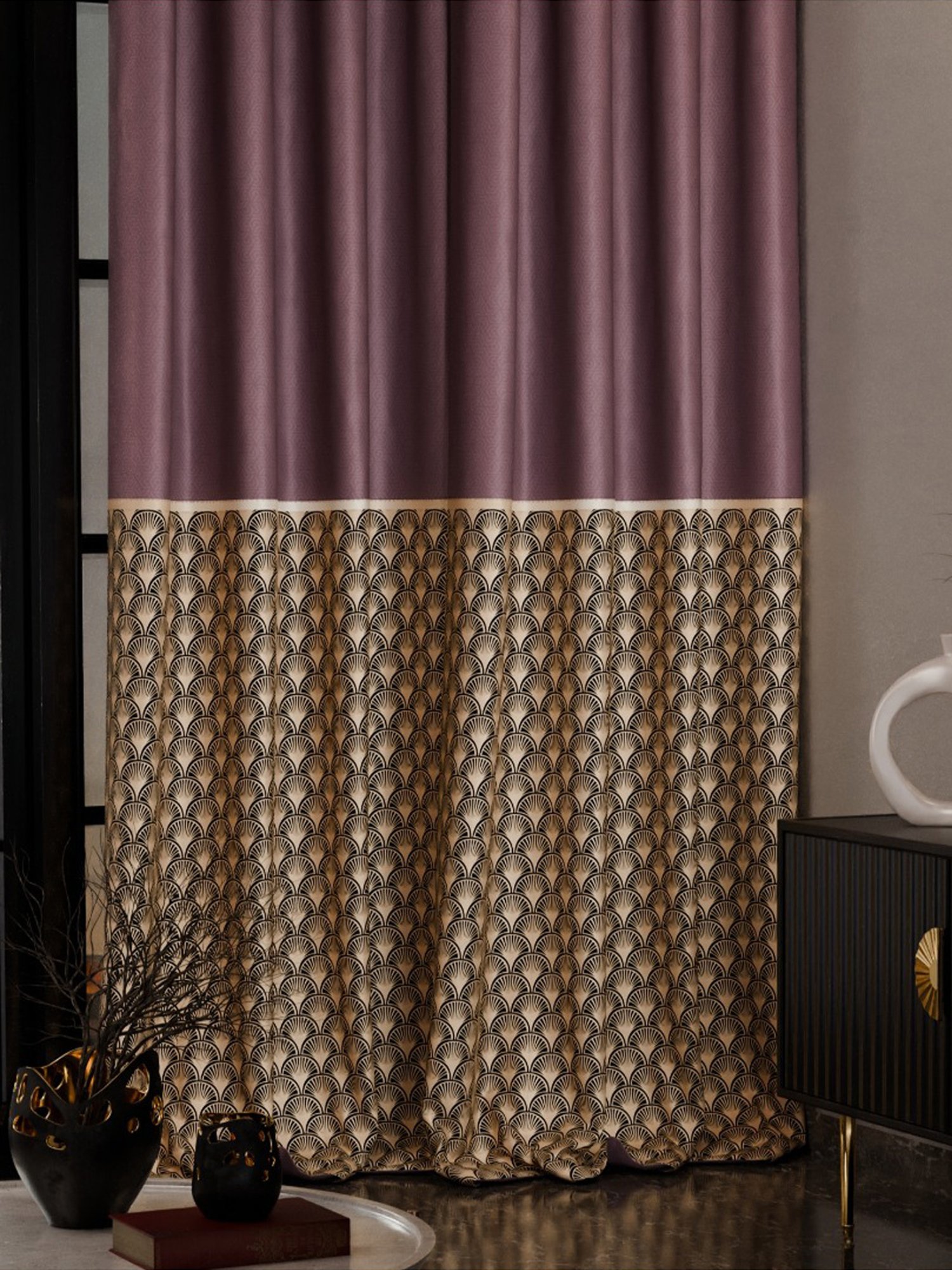 Stoa Paris Versailles Wine Polyester Door Curtain (7 ft)