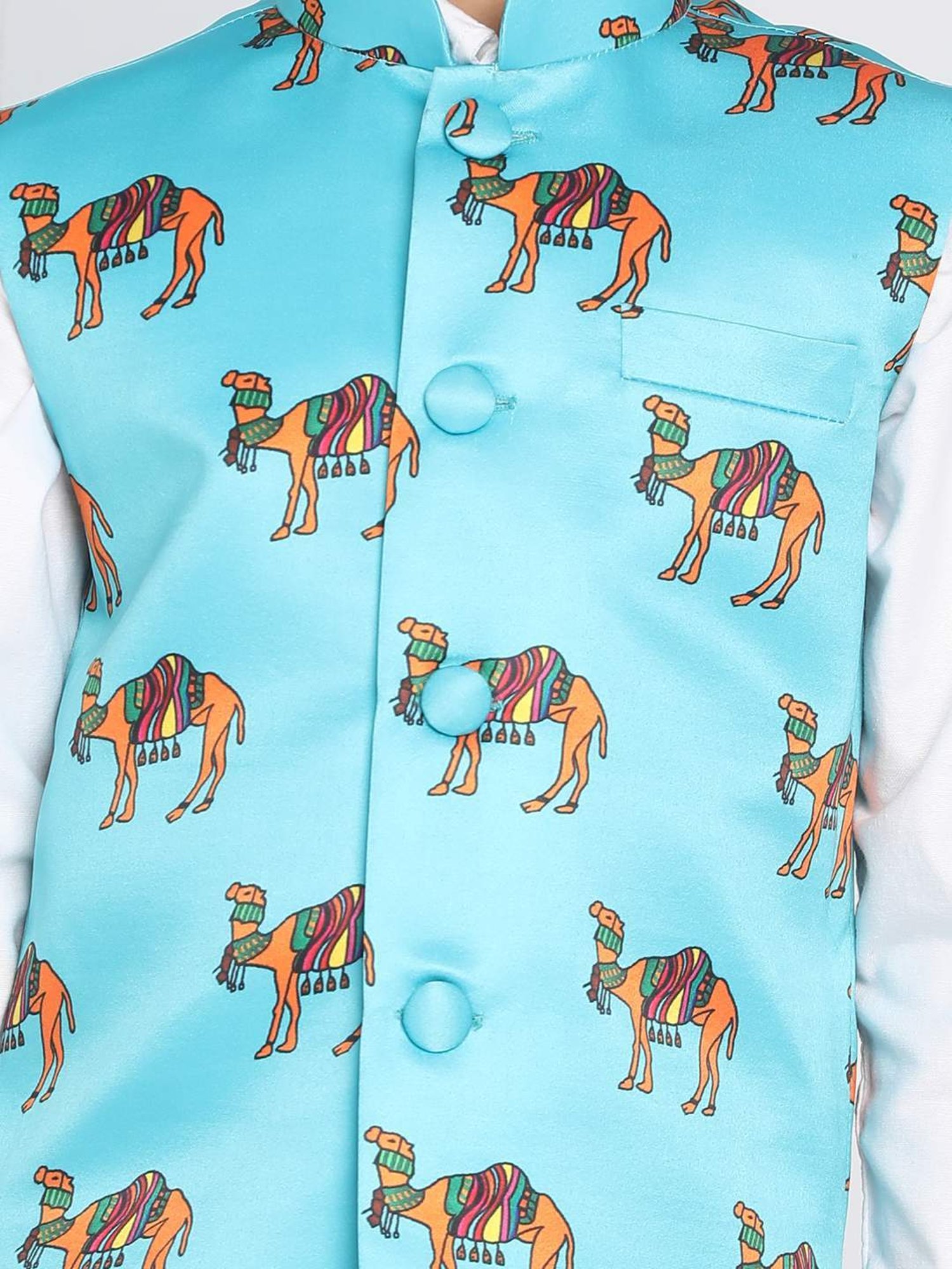 Crimsoune Club Kids Mint Solid Full Sleeves Blazer