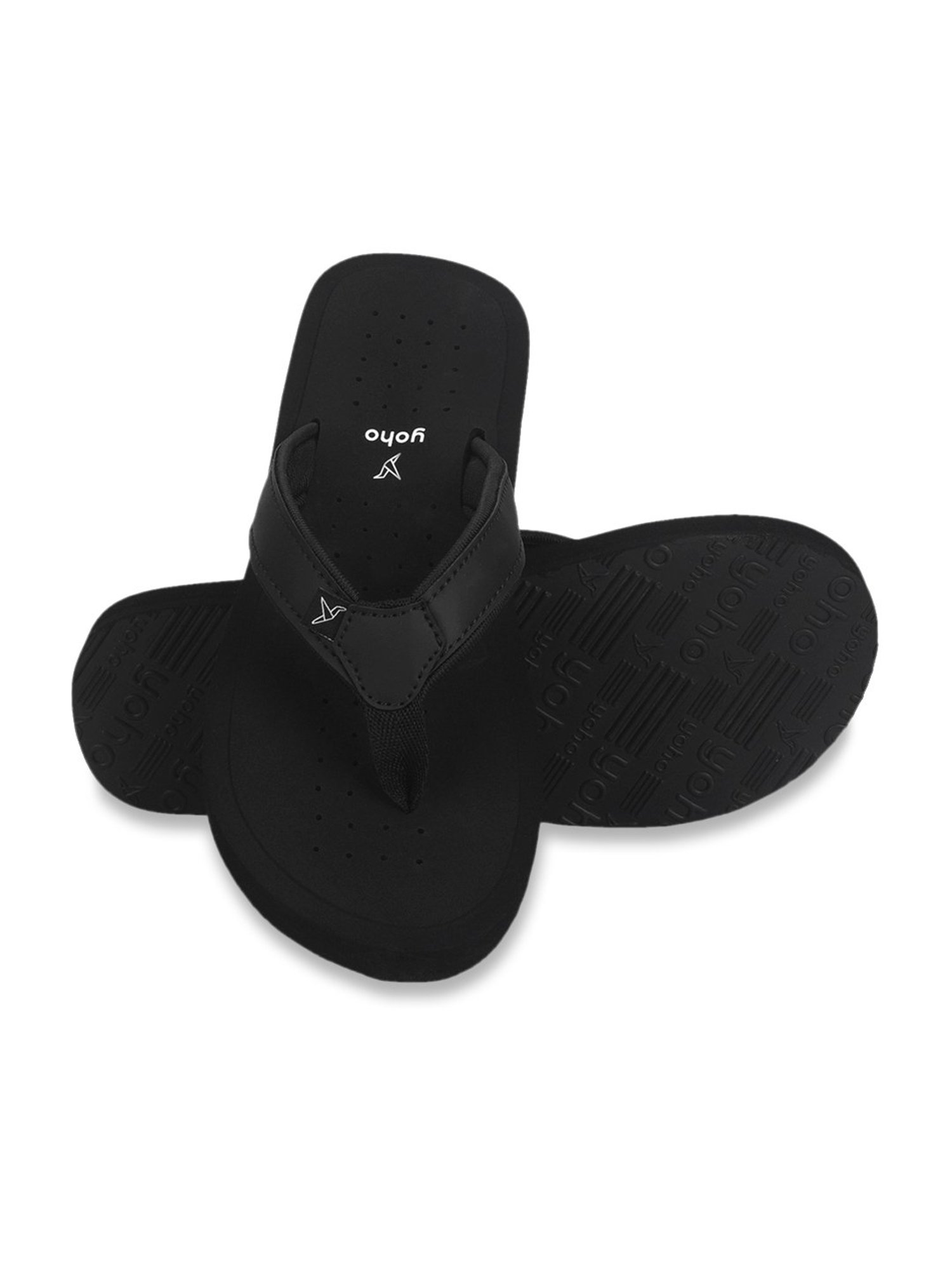 Yoho Women's Arch Support Black Flip Flops