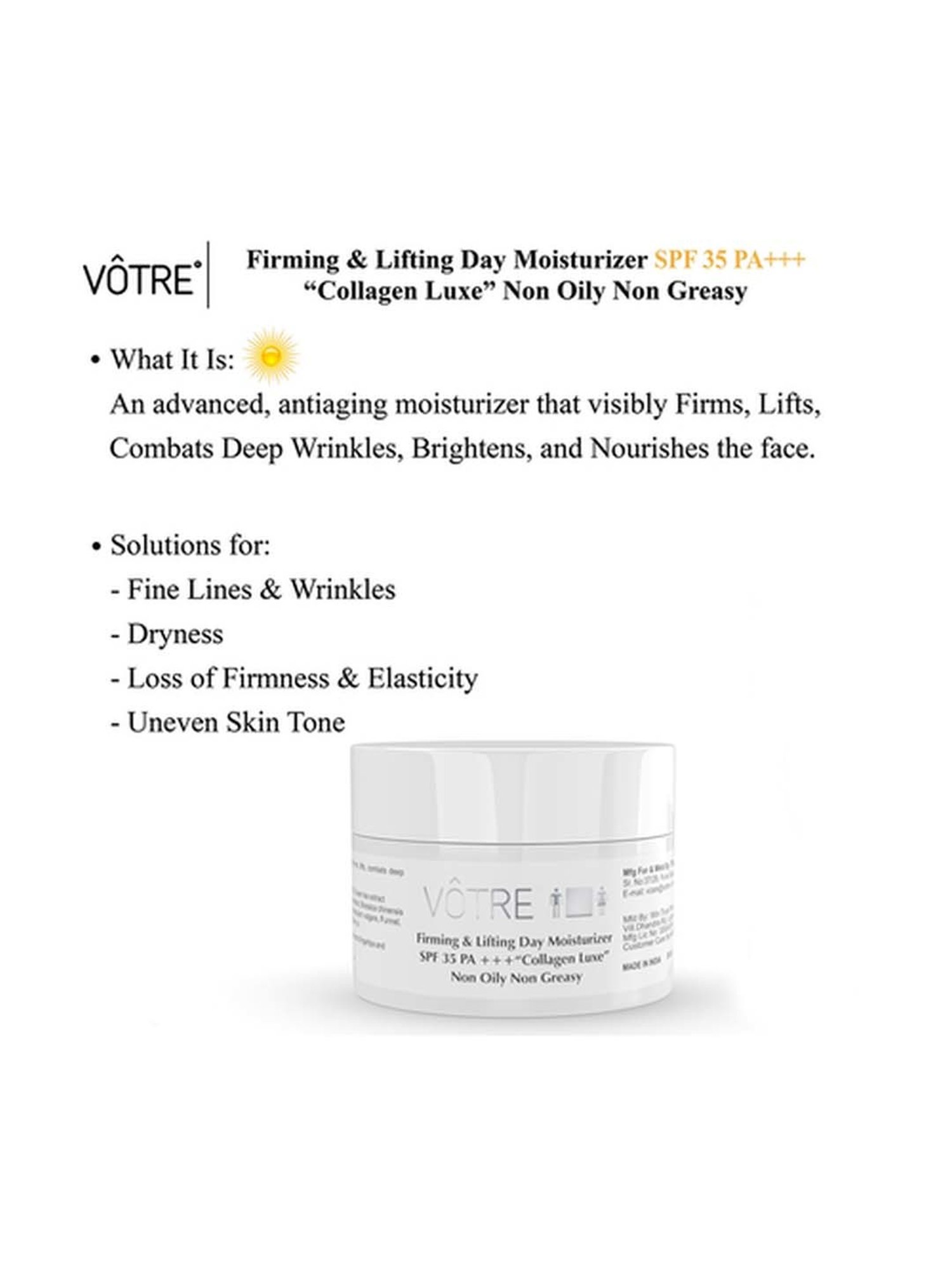 Votre Firming & Lifting Day Moisturiser SPF 35 PA+++ Collagen Luxe Mini - 30 gm
