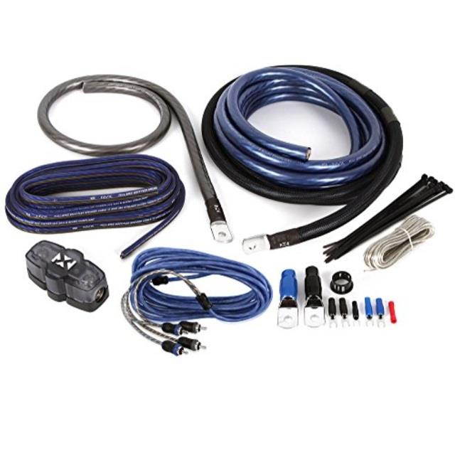 nvx professional grade 100% copper, 2channel true spec 1/0 gauge amplifier installation kit w/rca interconnect 20 ft speaker cable xkit02