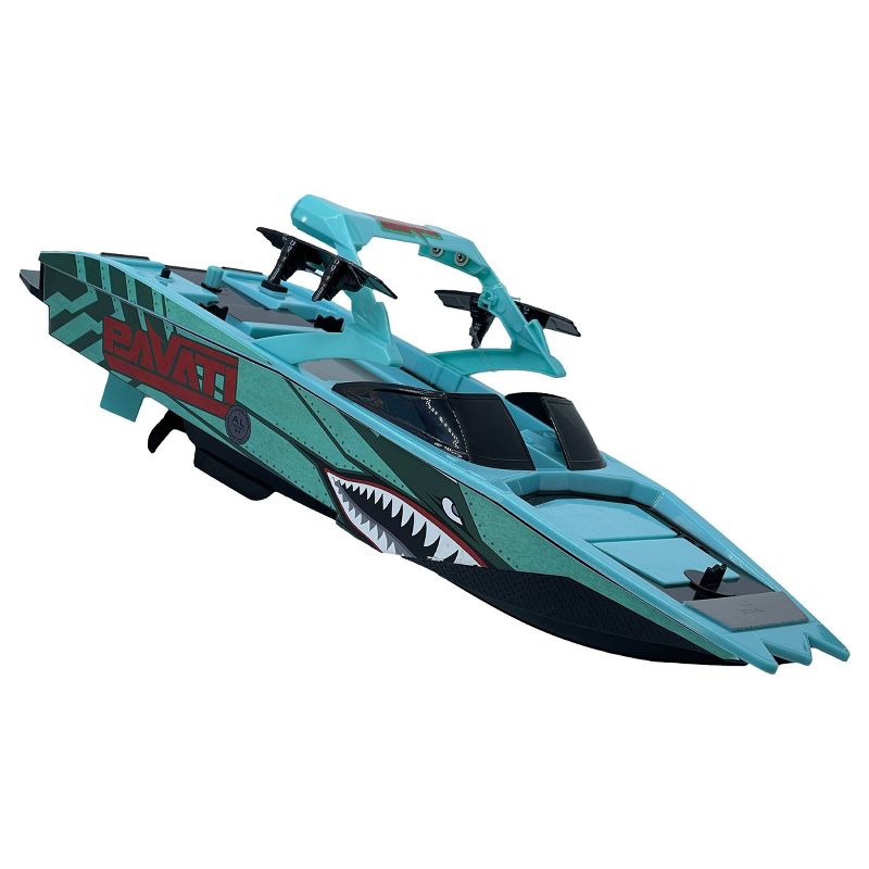 Hyper 1:18 Scale RC Pavati Wakeboard Boat - Lake Blue with Shark Mouth Graphics