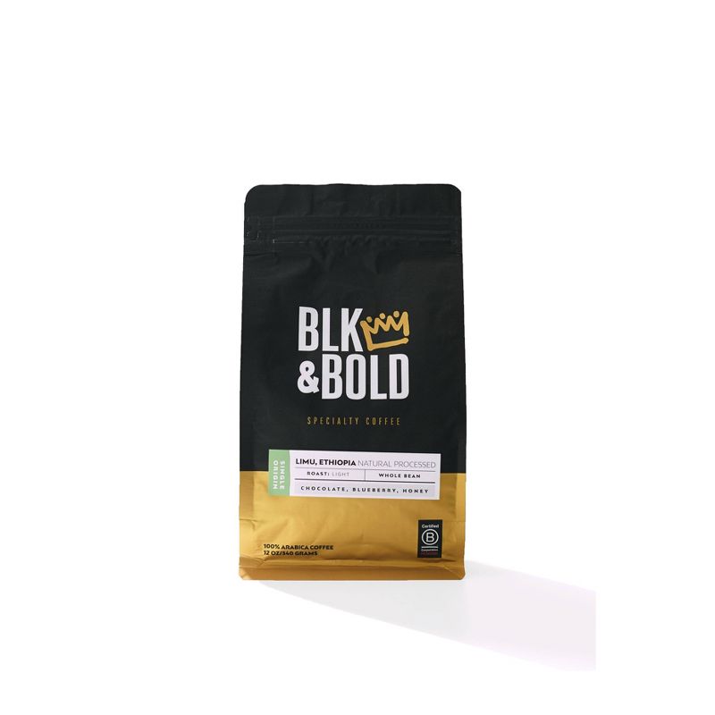 BLK & Bold Limu Ethiopia Natural Processed, Light Roast Whole Bean - 12oz