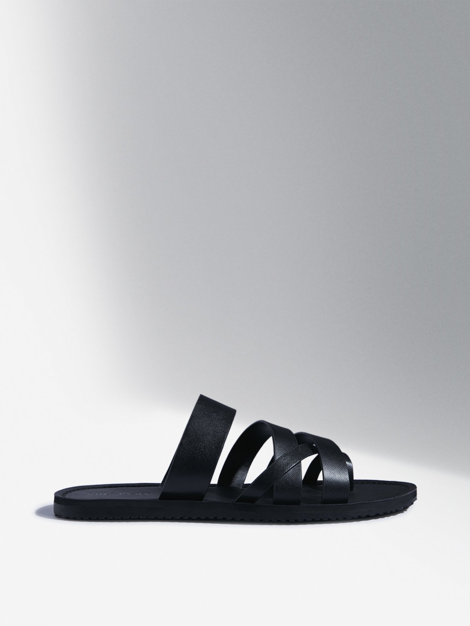 SOLEPLAY by Westside Black Strappy Leather Sandals