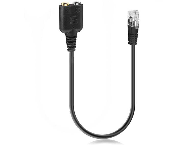 2 Pack RJ9 Male to 3.5mm Female Plug Headset Jack Phone Audio Adapter Cable