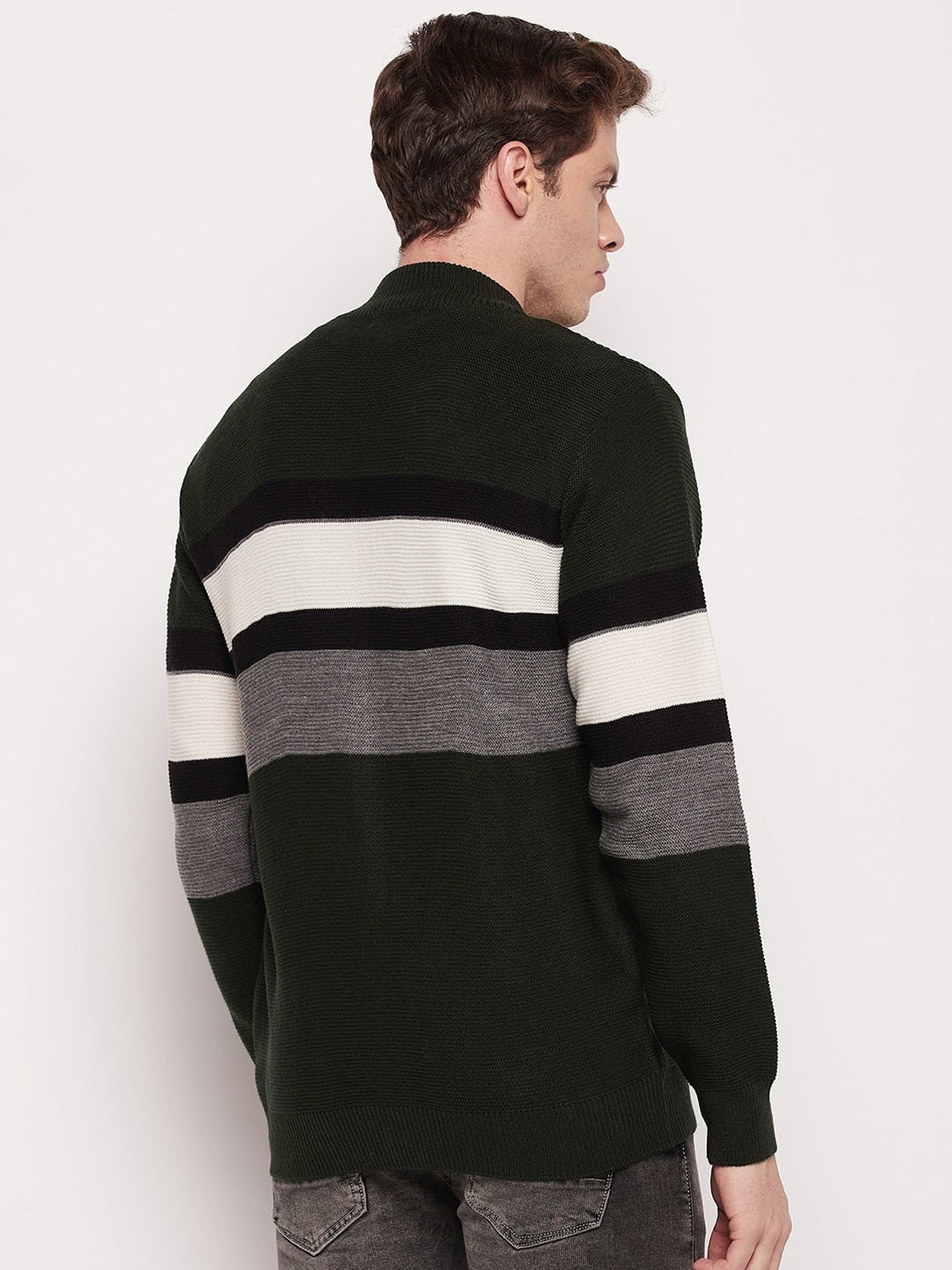 Cantabil Dark Olive Regular Fit Sweater