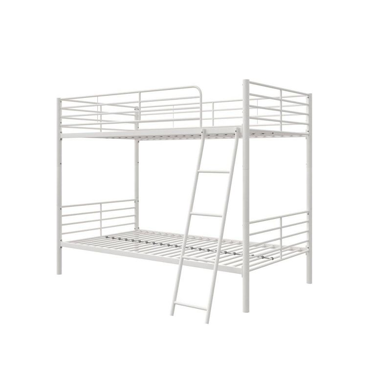 Twin Over Twin Convertible Metal Bunk Bed White - Room & Joy