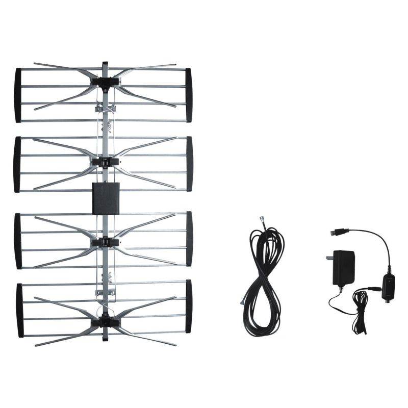 32.5" Silver Electronic Master Outdoor TV Antenna with Booster and CUL Approval Adaptor