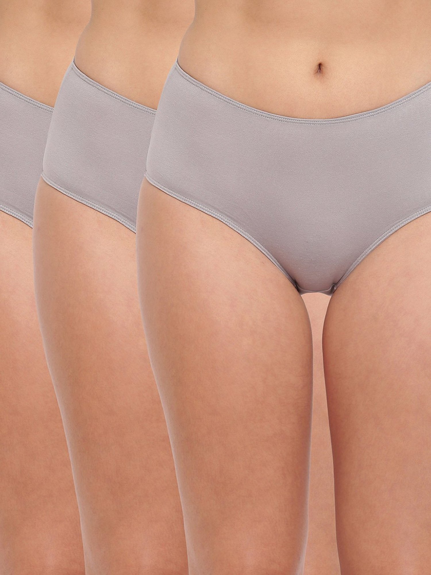 BASIICS by La Intimo Grey Hipster Panty (Pack Of 3)