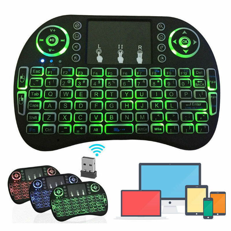 Mini 3 Backlit i8 2.4GHz Wireless Keyboard for Respberry LG TV Box Android PC