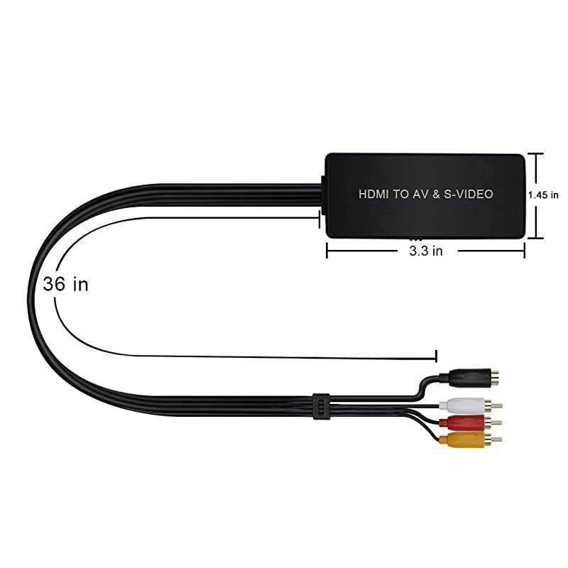 to SVideo Converter to AV Composite Audio Video Converter to RCA Adapter with RCA and Svideo Cable Support 1080p for PC Laptop Xbox PS3 TV STB VHS VCR BlueRay DVD