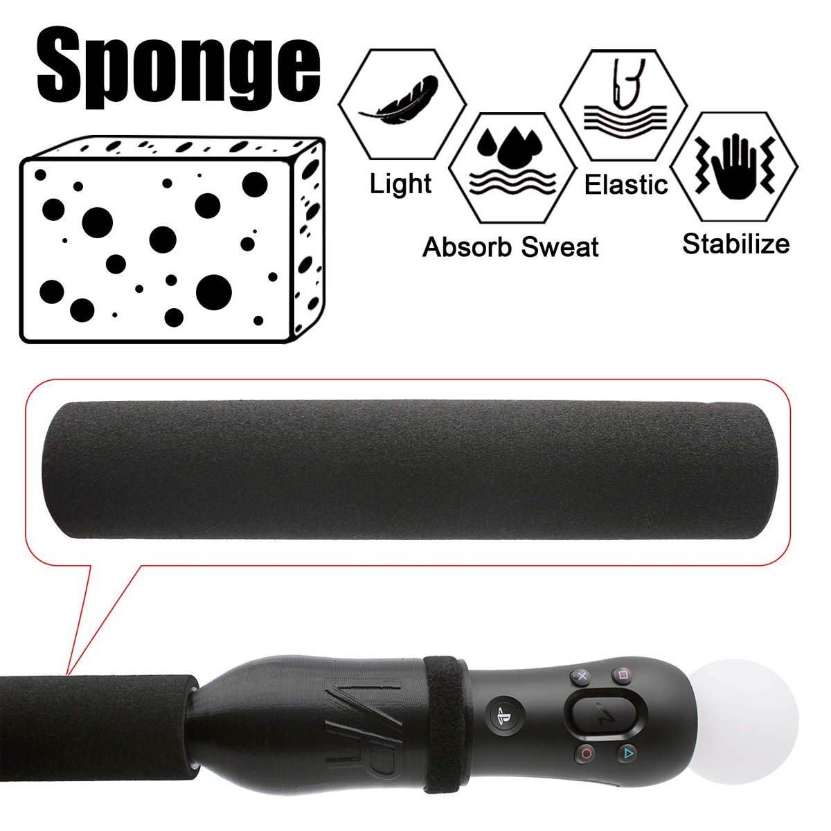 Handles Gamepad Stick for PlayStation VR Controllers Playing Beat Saber Game, VR41