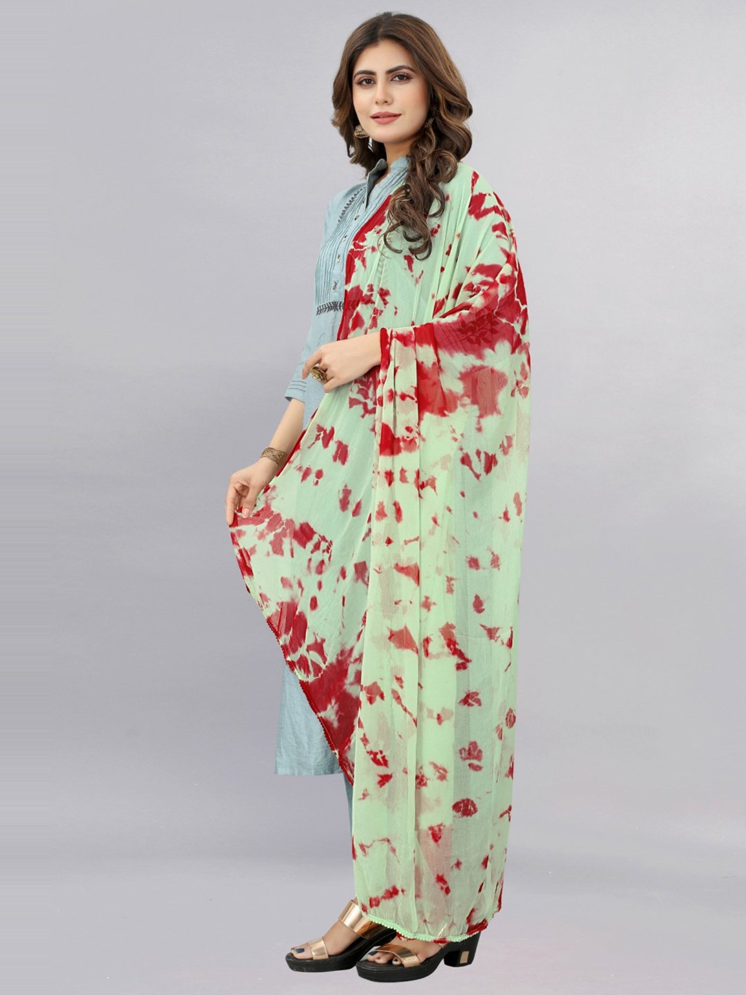 APNISHA Green Printed Dupatta