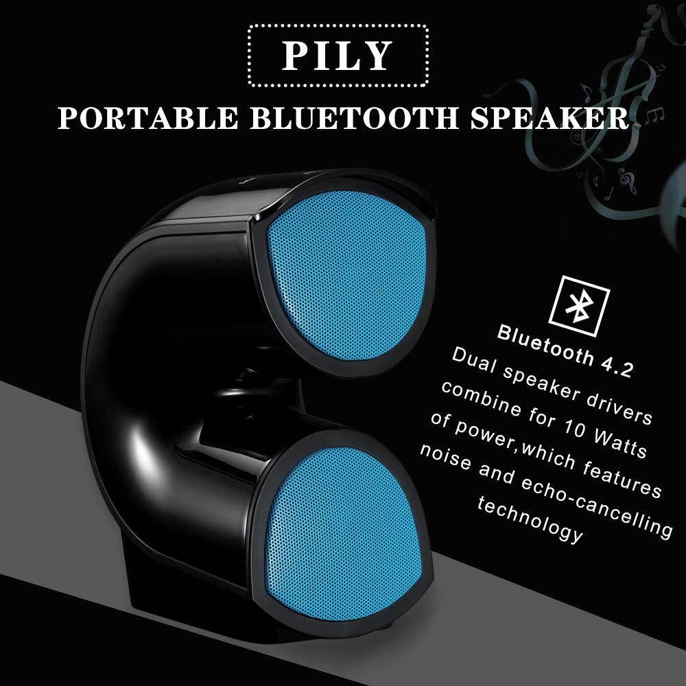 Museeq Wireless Portable Speakers Bluetooth 4.2 with Enhanced Bass High Volume 4400mAh 10W Stereo Sound Built in Mic Outdoor Speaker for Beach, Party Home&Travel (Black)