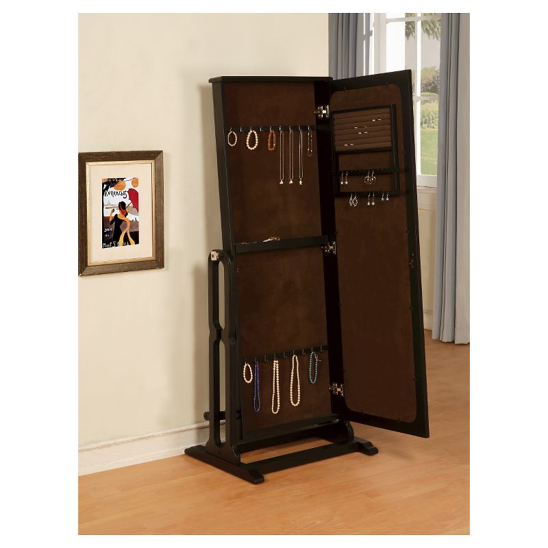 Lola Cheval Mirror/Jewelry Wardrobe Black - Powell Company