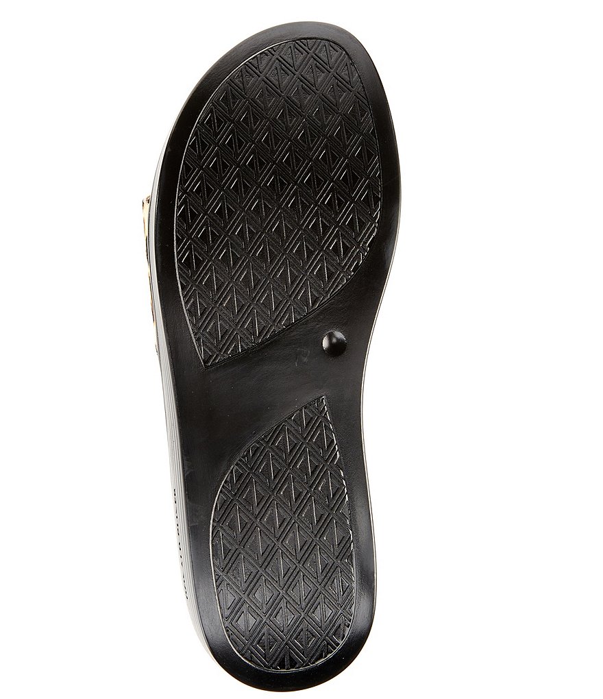 Donald Pliner Fifi Leopard Print Calf Hair Platform Wedge Thong Slides