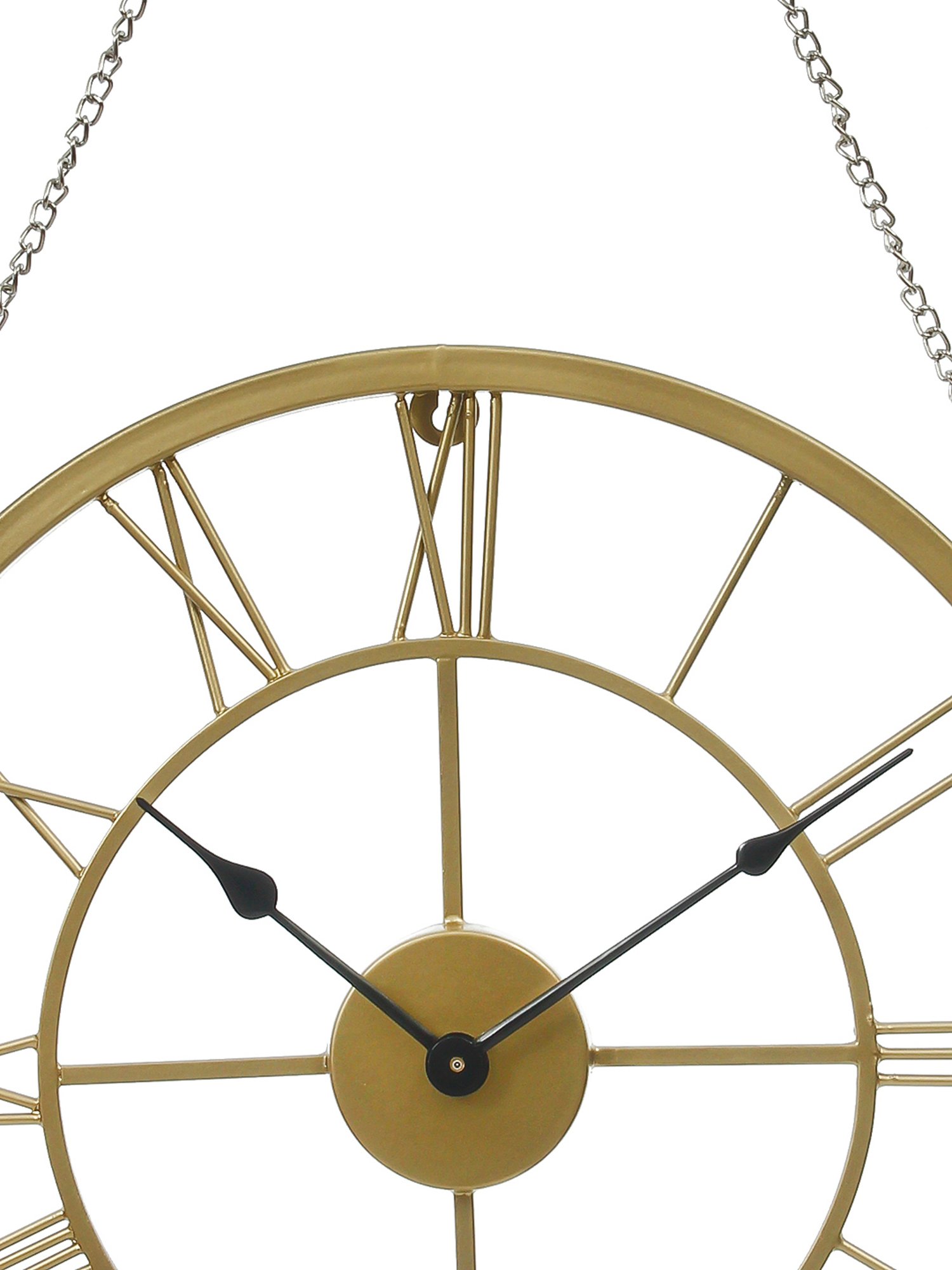 CHRONIKLE Round Gold Iron Wall Clock
