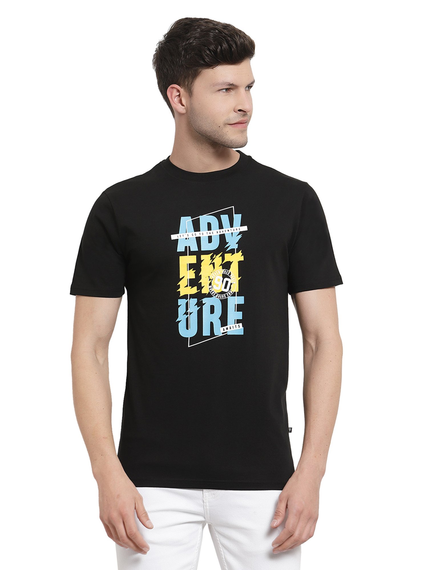 Proteens Black Printed Cotton T-Shirt