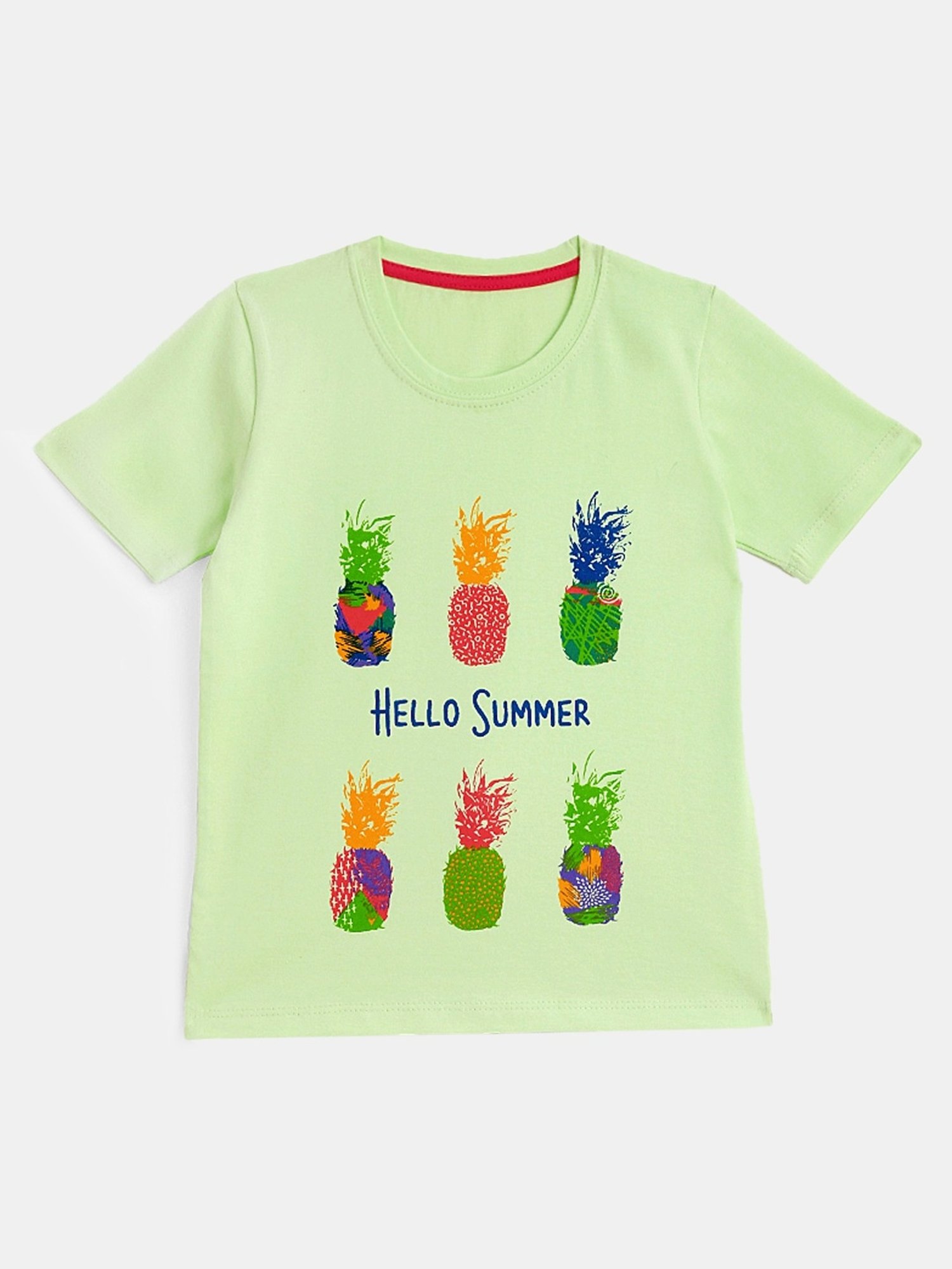 Kids Craft Mint Green Cotton Printed T-shirt