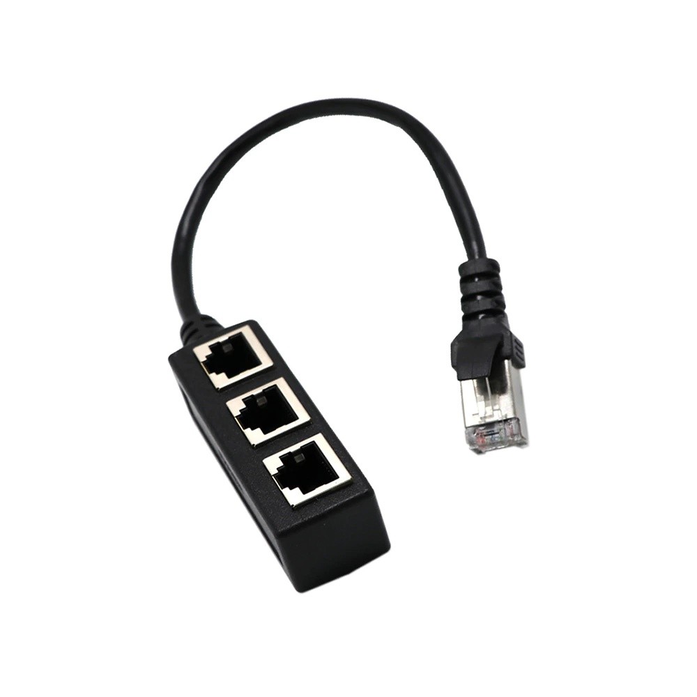 RJ45 Plug Splitter 1 Male To 3 Female Port Connector Cable LAN Ethernet Network Extender Adapter Accessories For PC Computer