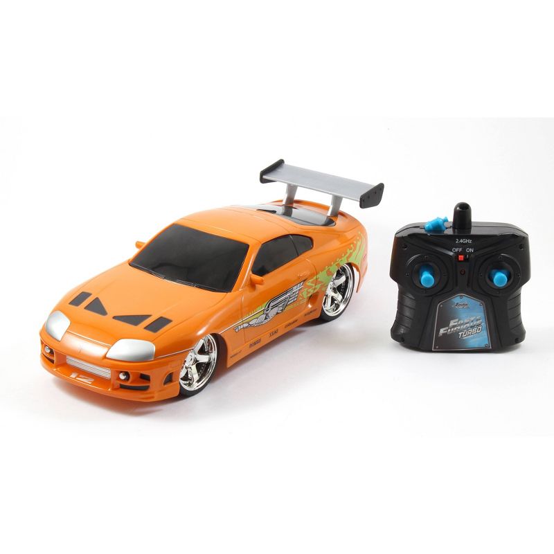 Jada Toys Fast & Furious RC 1995 Toyota Supra Remote Control Vehicle 1:16 Scale Metallic Orange