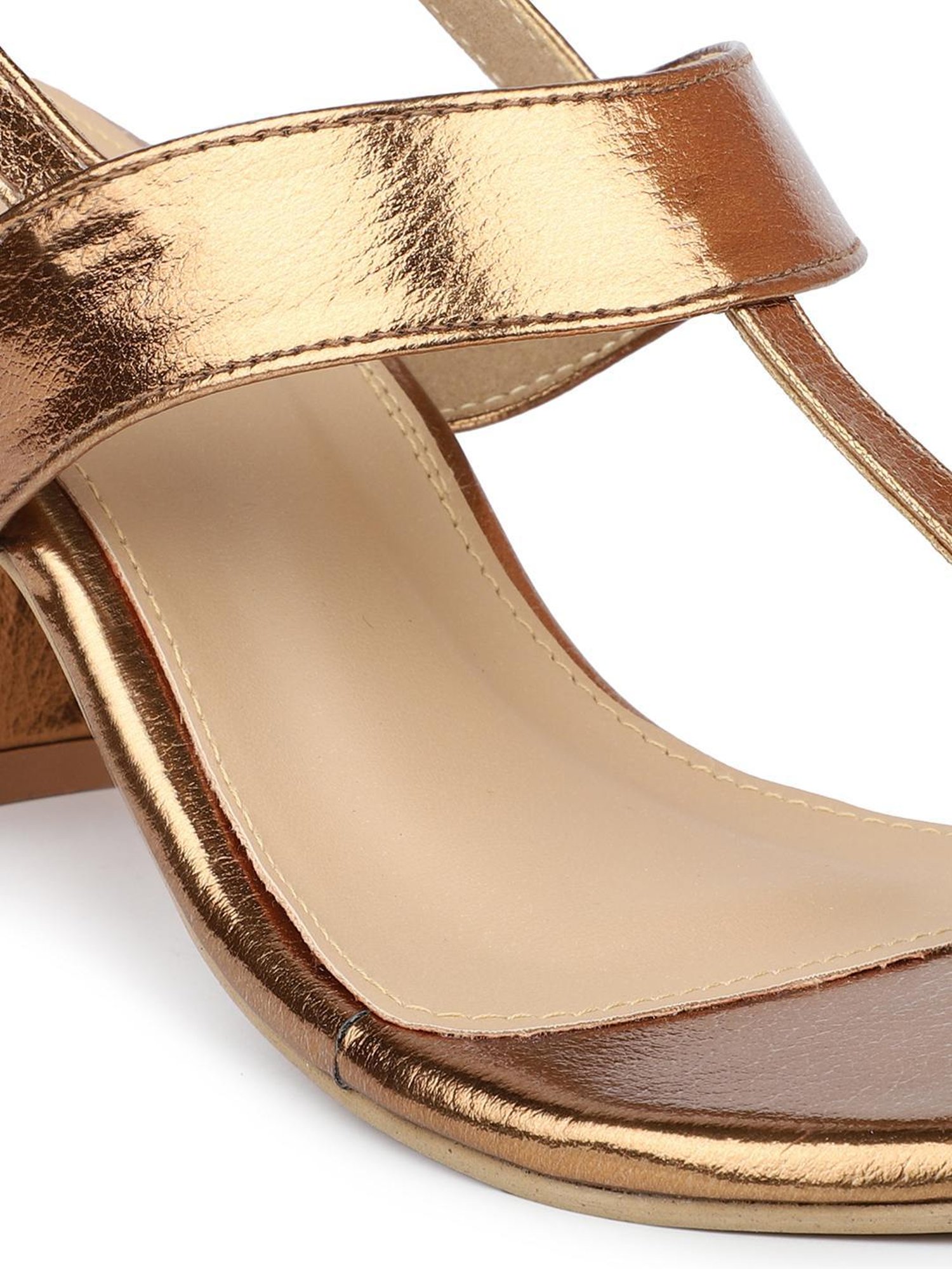 Inc.5 Women's Antique Gold Back Strap Sandals