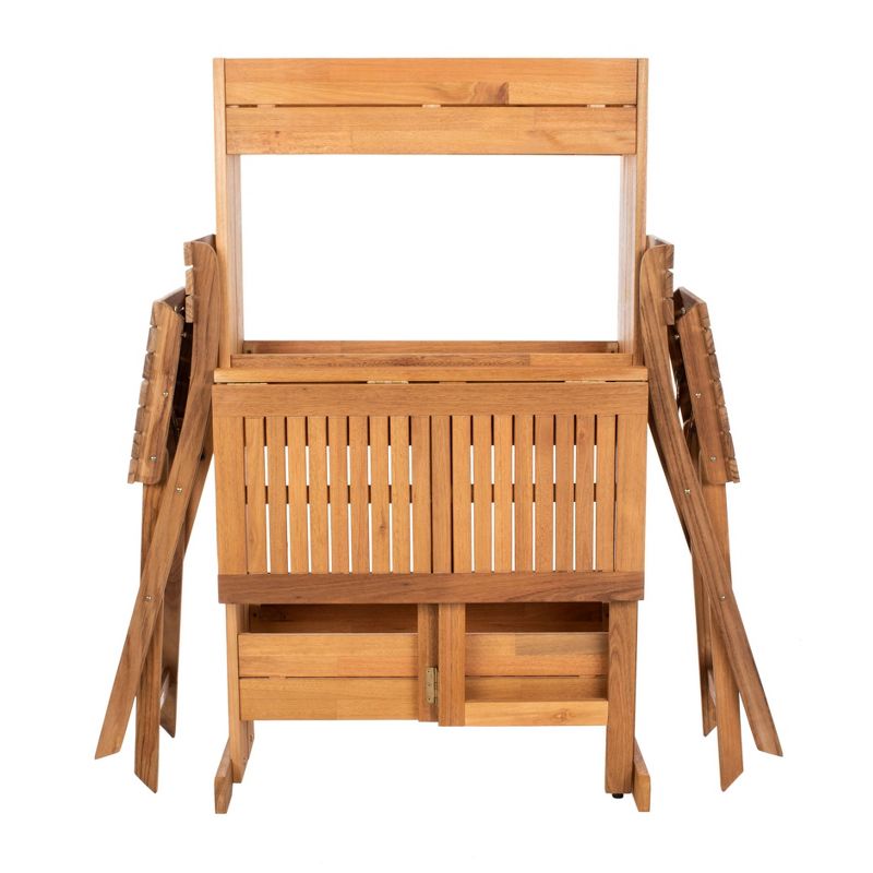 Barley Flower Shelf 3pc Bistro Set - Natural - Safavieh