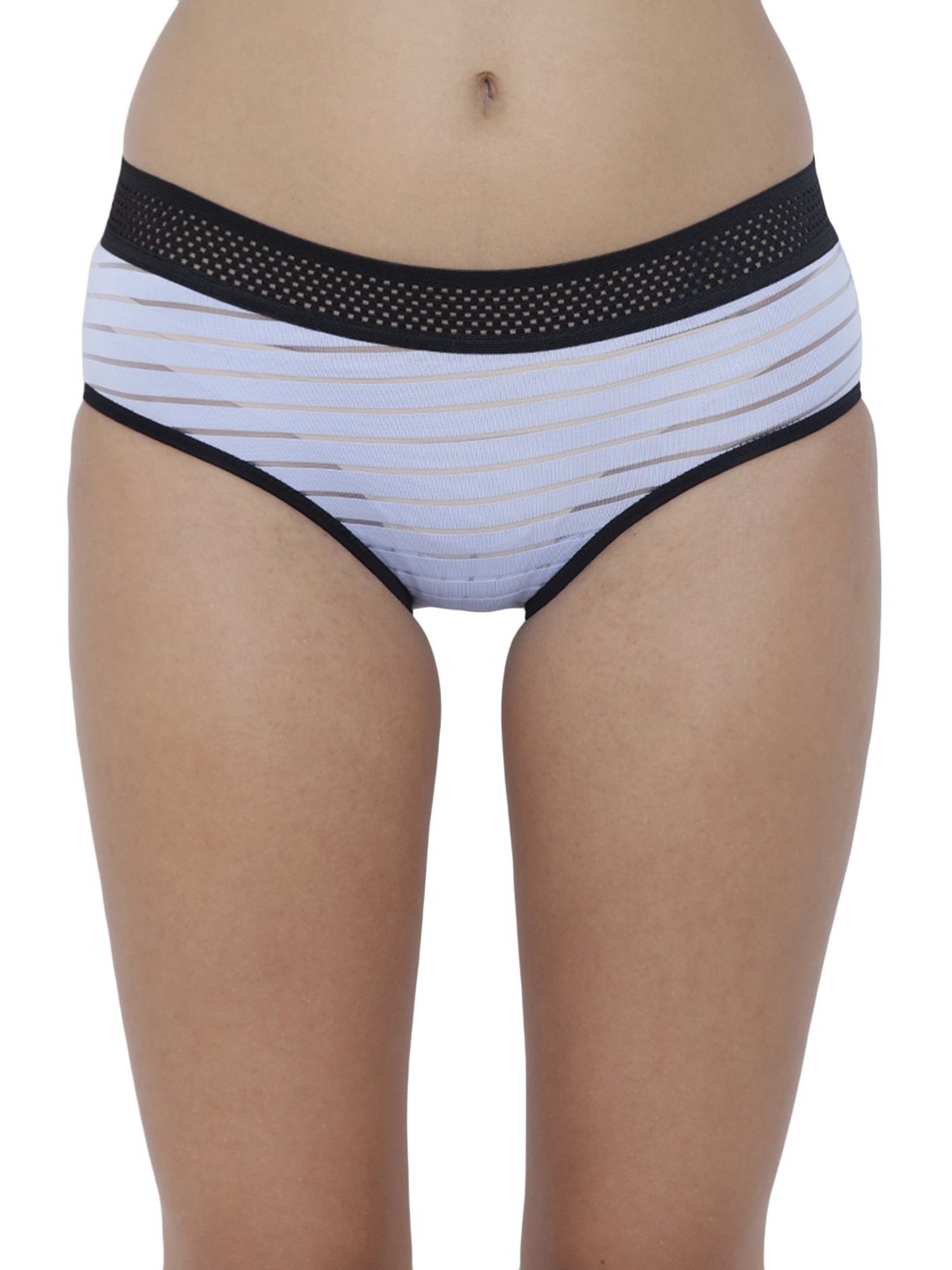 BASIICS by La Intimo Blue Serenity Striped Hipster Panty