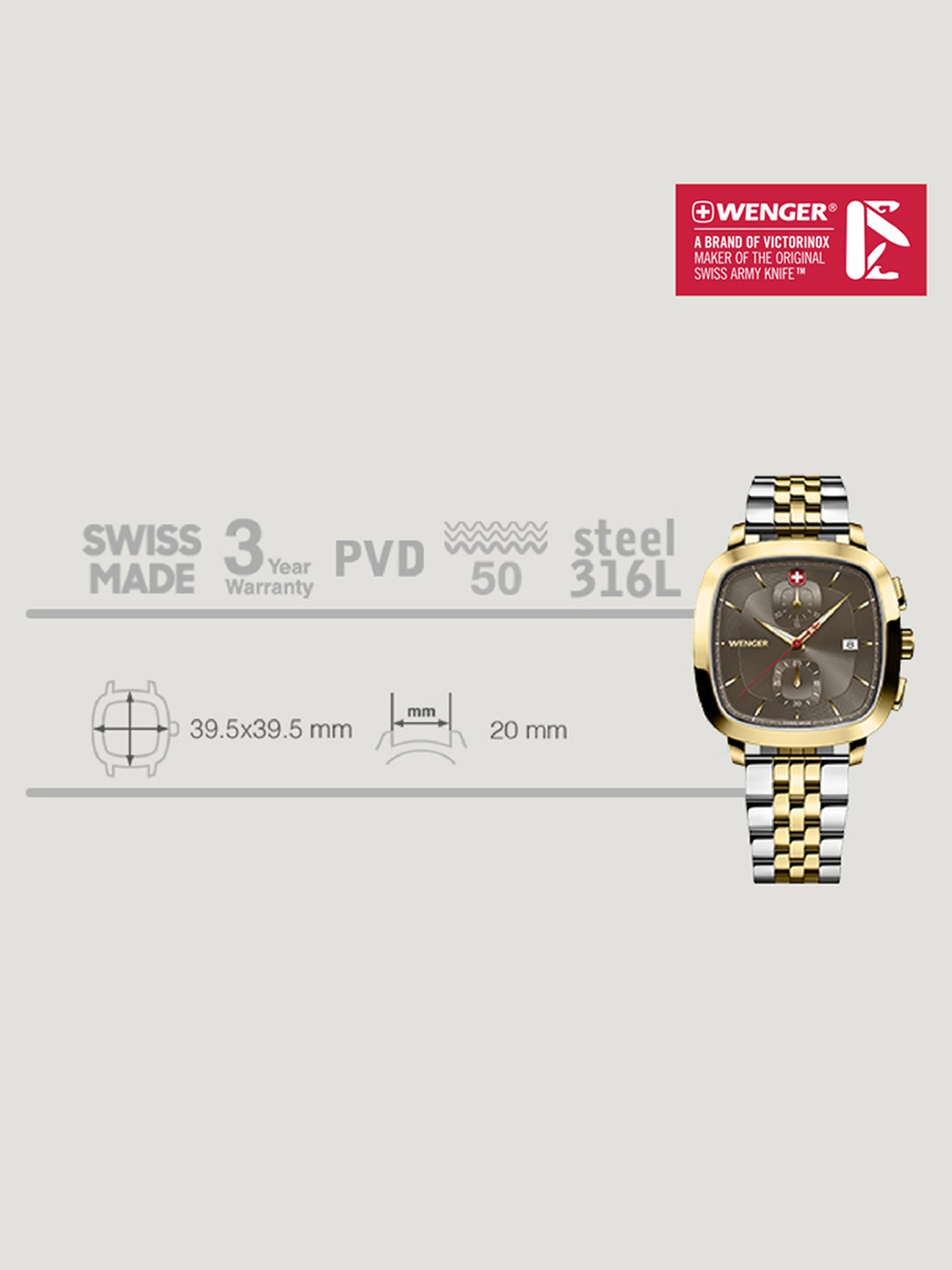 Wenger 01.1933.106 Chronograph Watch for Men